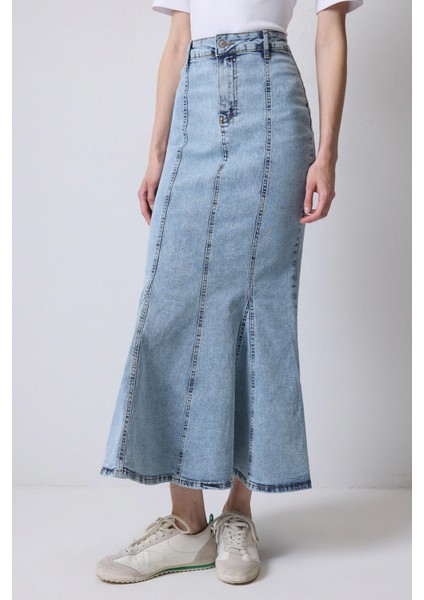 Denim Balık Etek