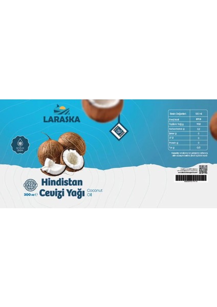 Hindistan Cevizi Yağı 300 ml – Doğal, Yenilebilir / Cilt Bakımı Soğuk Sıkım Coconut Oil fiyatları