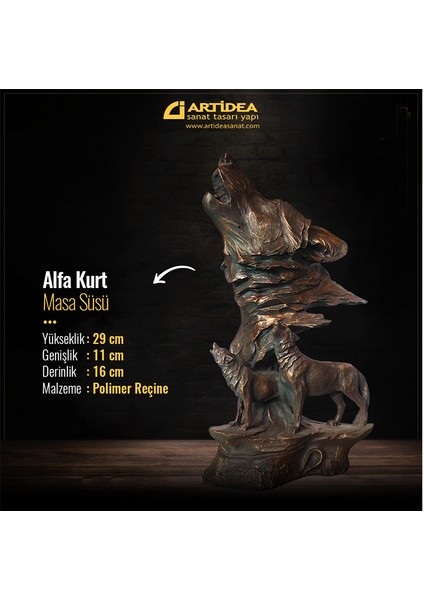 Alfa Kurt Üçlü Tasarım Biblo