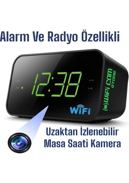 Radyolu ve Alarmlı Dijital Masa Saati Kamera Lookcam App