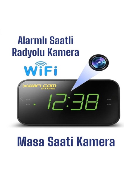 Radyolu ve Alarmlı Dijital Masa Saati Kamera Lookcam App