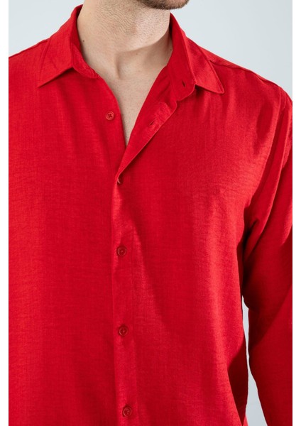 Mevsimlik Keten Dokulu Bol Kalıp Uzun Kollu Oversize Erkek Gömlek indirimleri