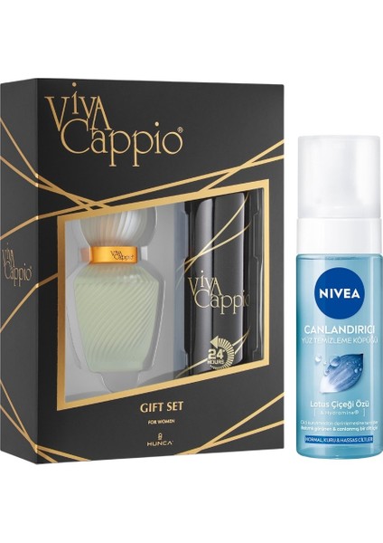 Classic Kadın Parfüm Seti Edt Parfüm 60 ml Deodorant 150 ml - Nivea Yüz Temizleme Köpüğü 150 ml