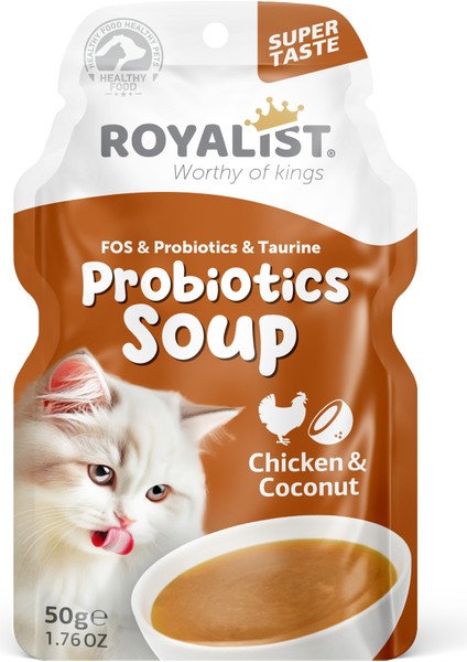 Probiyotik Tavuklu & Hindistan Cevizli Kedi Çorbası 50 gr 4'lü