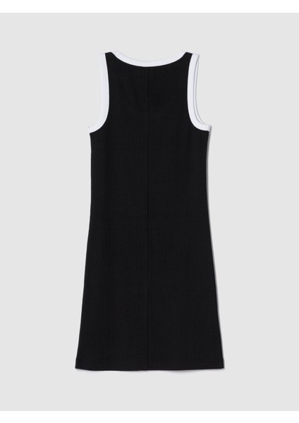 Kadın Siyah Logo Fitilli Tank Mini Elbise fiyatları