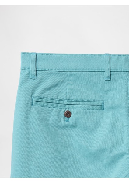 Erkek Açık Mavi 10" Vintage Şort
