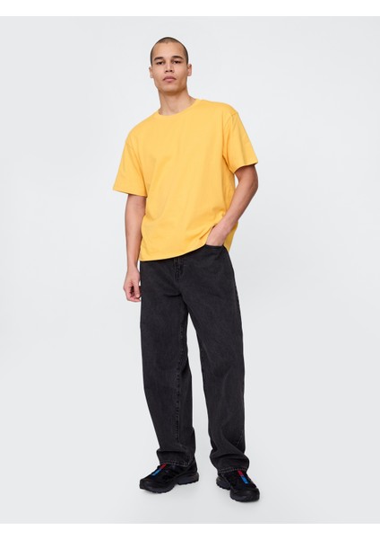 Erkek Sarı Gap Logo Oversize T-Shirt indirimleri