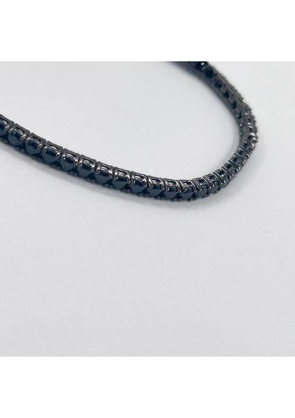 Onix Taşlı Siyah Rodajlı Su Yolu Gümüş Bileklik - 3mm Livora Jewelry fiyatları