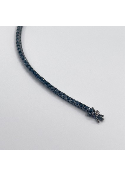 Onix Taşlı Siyah Rodajlı Su Yolu Gümüş Bileklik - 3mm Livora Jewelry modelleri