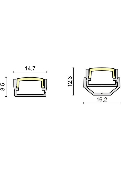LED Bar 12/24V Pcb+Aluminyum Profil