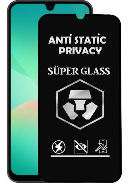 Samsung Galaxy A26 ile Uyumlu Tam Kaplayan Anti Statik Hayalet Süper Cam Ekran Koruyucu