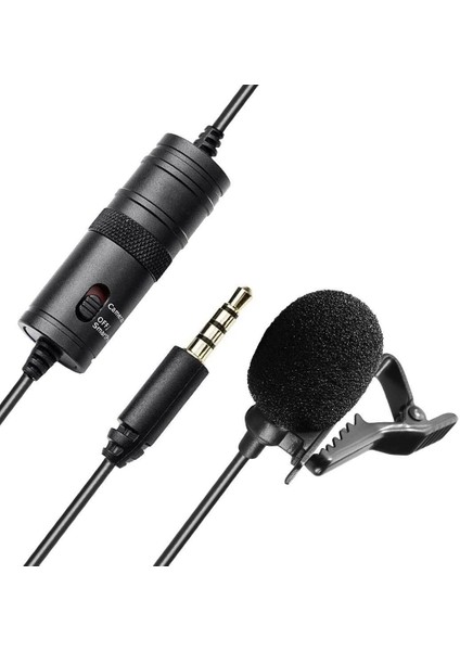 HK-401 Profesyonel Youtuber Kamera Telefon Yaka Mikrofonu (6 Metre Kablolu)