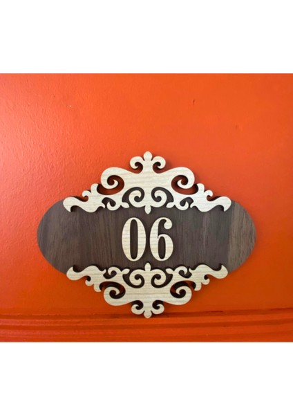 Dekoratif Ahşap Kapı Numaralığı, Daire Numarası, Otel Numarası ,oda Numarası-1
