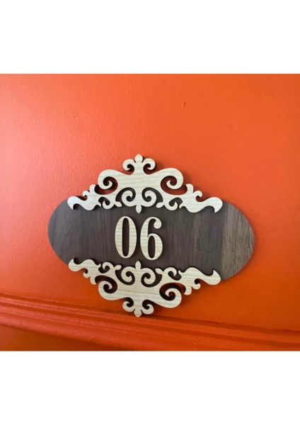 Dekoratif Ahşap Kapı Numaralığı, Daire Numarası, Otel Numarası ,oda Numarası-1 modelleri