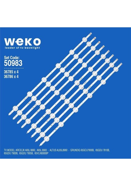 Arçelik A65L 8900 65'' Inç 8 Adet Tv LED Bar