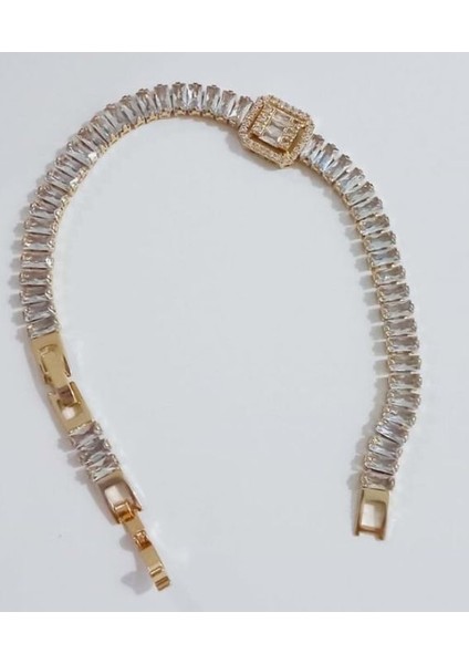 Yeni Model Taşlı Baget Model Su Yolu Çelik Kadın Bileklik fırsatları