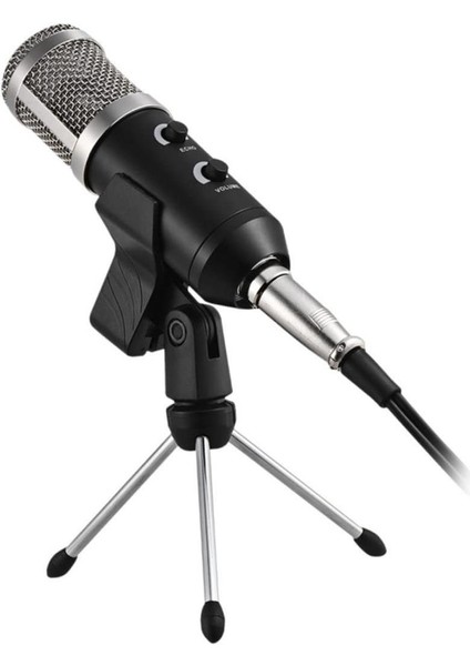 HK-100 3.5mm Masaüstü Kondenser Stüdyo Podcast Yayıncı Mikrofonu 3 Metre Kablolu