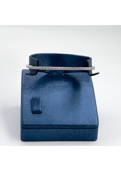 Pırlanta Montür Su Yolu Gümüş Bileklik - 2mm fırsatları