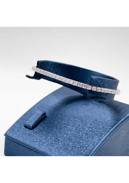 Pırlanta Montür Su Yolu Gümüş Bileklik - 2,5mm fırsatları