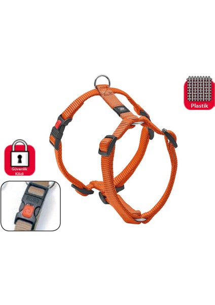 Kilitli Göğüs Tasma M 45-70 cm Turuncu