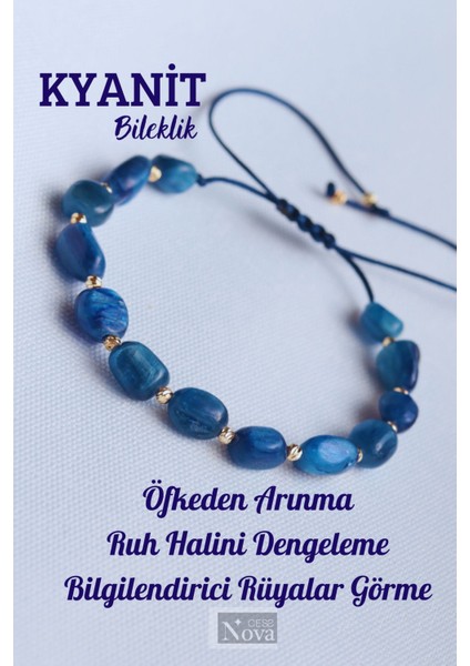 Sertifikalı Doğal Taş Kyanit Bileklik