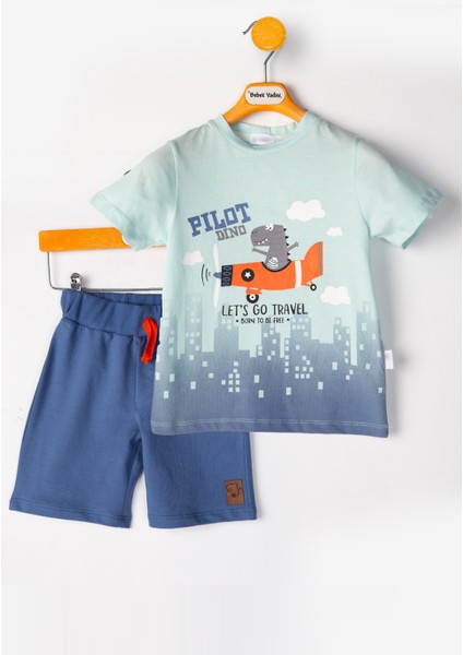 Dinazor Erkek Bebek Alt Ust Takım Şortlu Erkek Bebek Takım Ikili Erkek Çocuk Takım Erkek Bebek Giyim