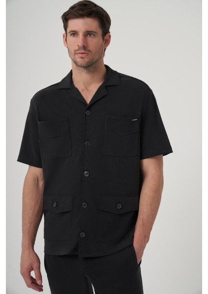 Louıs Siyah Modal Içerikli, 4 Cepli Relaxed Fit Gömlek