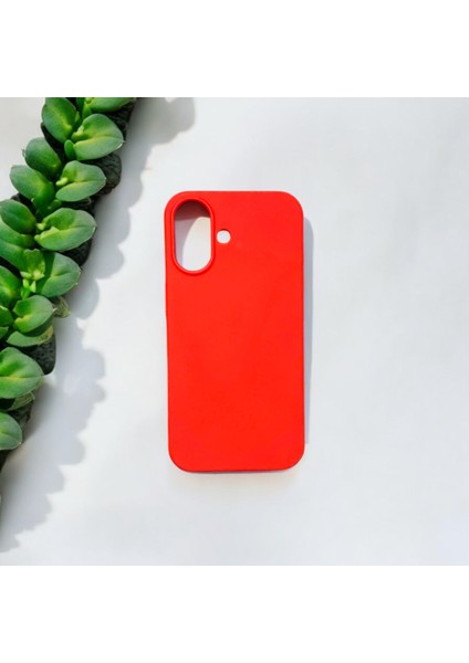 I Phone 16 Kadife Iç Dokulu Lansman Silikon Kılıf