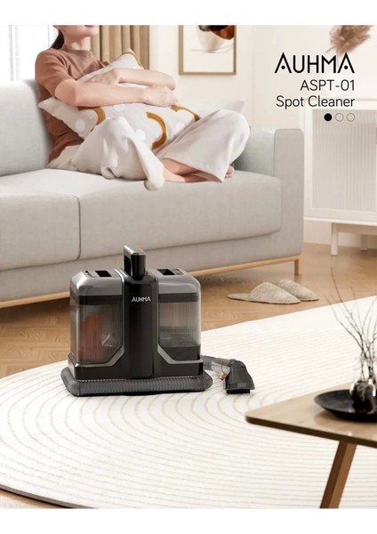 Auhma Koltuk ve Halı Yıkama Makinesi 2 Başlıklı Leke Çıkarıcı 450 Watt Siyah
