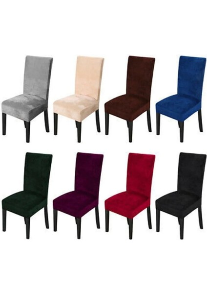 Gri Ipek Kadife Esnek Lastikli Sandalye Kılıfı Sandalye Örtüsü 1 Adet 45X45X60 Boyutunda fiyatları