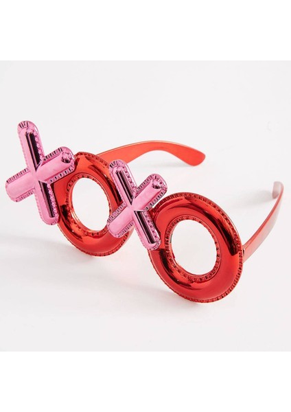 Kırmızı Renk Xoxo Yazılı Parti Gözlüğü 17x7 Cm (3791)