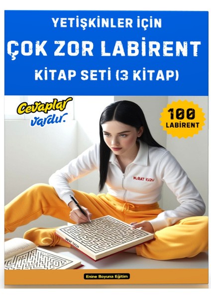 Yetişkinler Için Çok Zor Labirent Bulmaca Kitap Seti (3 Kitap 100 Labirent Cevaplarıyla)