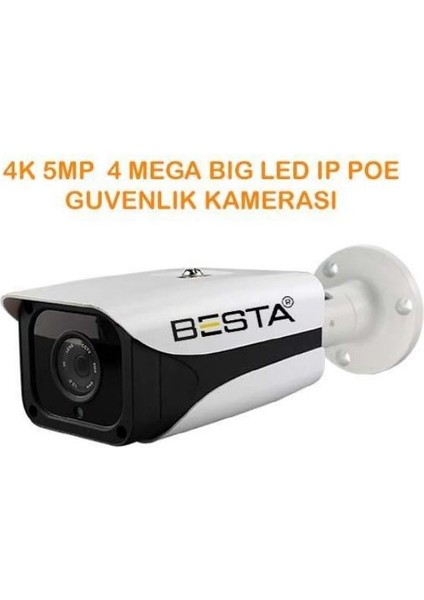 4mp Ip Poe Metal Kasa 4 Mega Big LED Güvenlik Kamerası