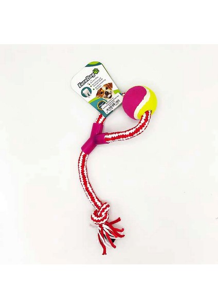 Diş İp Halka Diş Kaşıma tenis Topu Kırmızı Beyaz 40cm