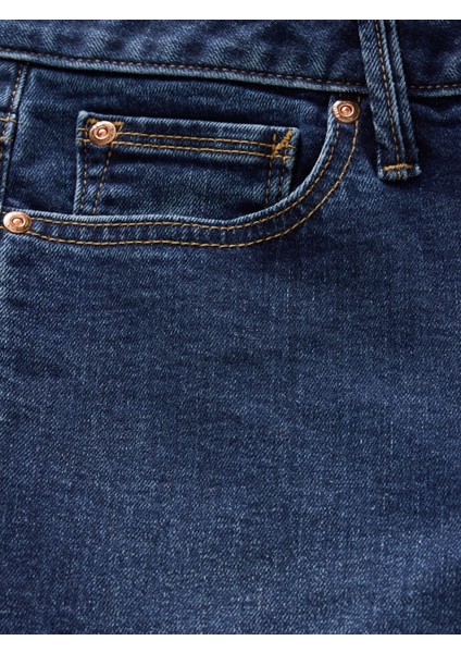 Kadın Koyu Mavi Low Rise Bootcut Jean Pantolon fiyatları