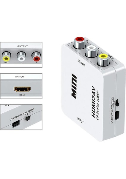 G-573O HDMI To Rca Mini Model 1920X1080 Çevirici Konvertör