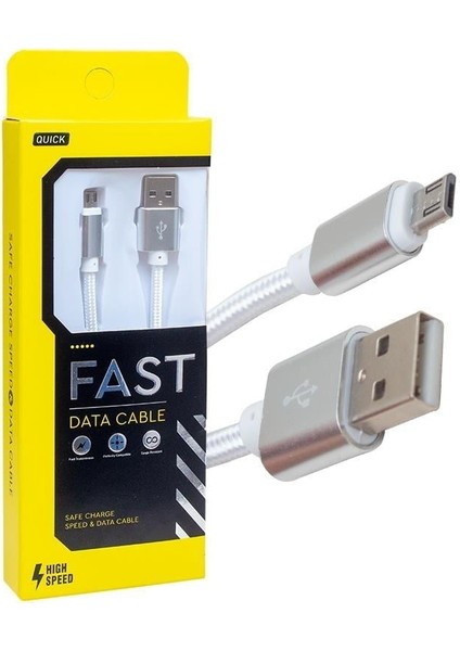 Metal Örgülü Micro USB Şarj Data Kablosu