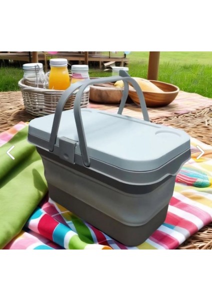 Portatif Sehpalı Katlanabilir Piknik Sepeti 46,5 x 28,5 x 9,5 ( 23,5)