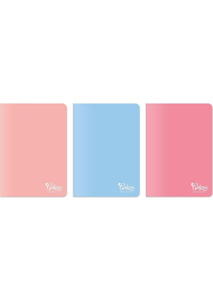 Colors A4 60 Yaprak Kareli Defter 3'lü Paket, Somon, Pembe, Mavi