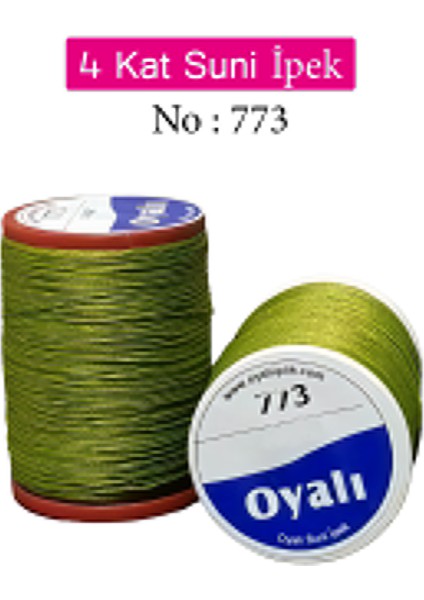 Oyalı 4 Kat Suni Ipek Iplik Iğne Oyası Boncuk Ipi Tığ Oyası NO:773