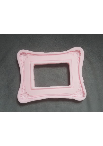 Yaprak Lale Çiçek İnci Kabartmalı 20cm Çerçeve Silikon Kalıp K-357