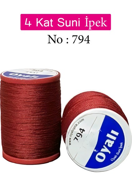 Oyalı 4 Kat Suni Ipek Iplik Iğne Oyası Boncuk Ipi Tığ Oyası NO:794