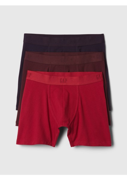 Erkek Bordo 3'lü Boxer Seti