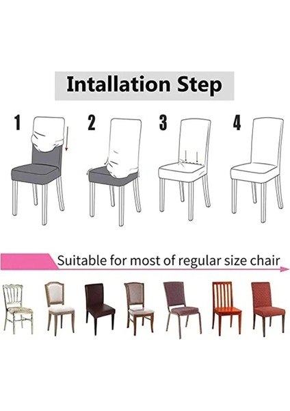 1 Adet Kare Desen Gri Sandalye Kılıfı, Lastikli Tüylenmez Yıkanabilir 45 x 45 x 60 Ölç Sandalye Örtsü indirimleri