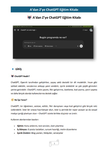 Chatgpt Eğitim Kitabı (Binlerce Komut)