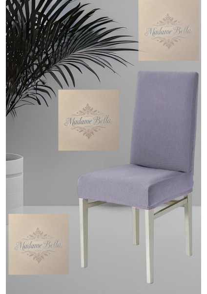 1 Adet Kare Desen A.gri Sandalye Kılıfı, Lastikli Tüylenmez Yıkanabilir 45 x 45 x 60 Ölç Sandalye Örtsü