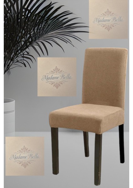 1 Adet Kare Desen Vizon Sandalye Kılıfı, Lastikli Tüylenmez Yıkanabilir 45 x 45 x 60 Ölç Sandalye Örtsü