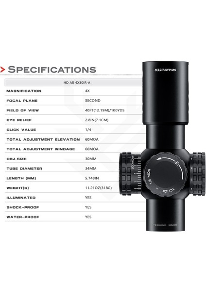 Swampdeer Hd Ar 4X30IR-A Tüfek Dürbünü indirimleri