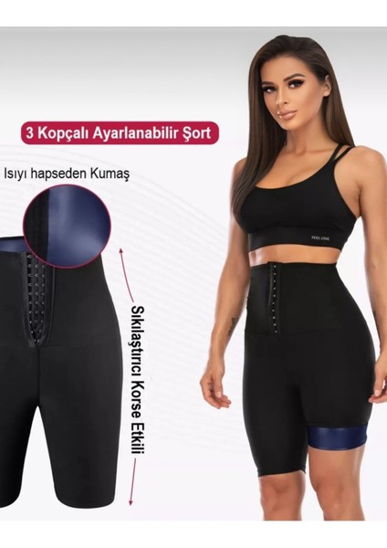 Sauna Termal Şort Yüksel Beli 3 Arafı