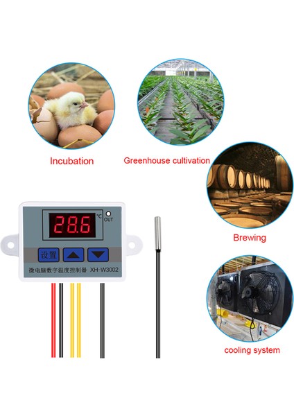 12V 10A Dijital Termostat Kuluçka Makinalarına Uygun Hassas